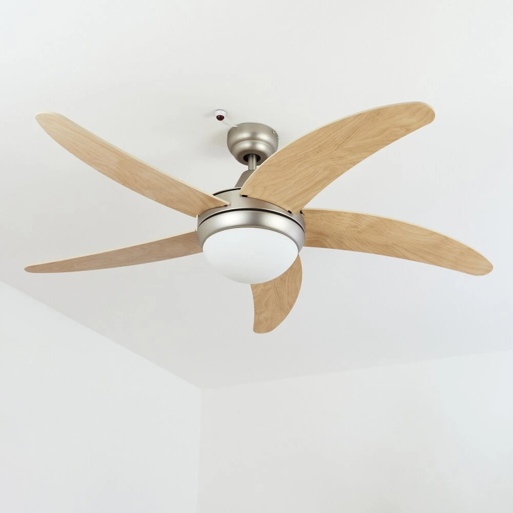 Morino Deckenventilator Naturfarben, Nickel-Matt, 2-flammig, Fernbedienung 8 Morino Deckenventilator Naturfarben, Nickel-Matt, 2-flammig, Fernbedienung – Bild 8