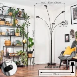 Nikkala Stehleuchte Marmor, Schwarz, 5-flammig -LEDVANCE Verkäufe nikkala stehleuchte h3861363 3