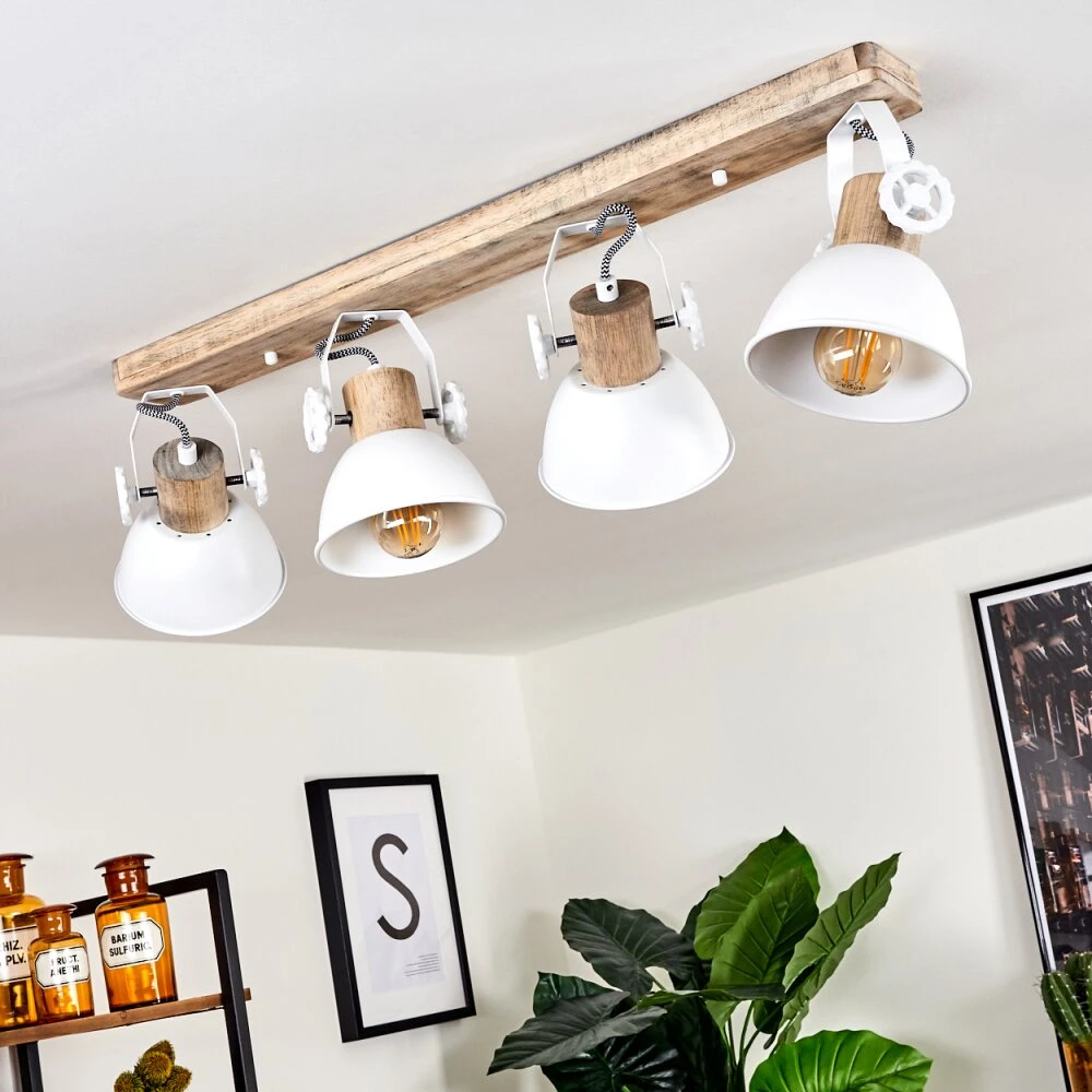 Orny Deckenleuchte Holz Hell, Weiß, 4-flammig 10 Orny Deckenleuchte Holz Hell, Weiß, 4-flammig – Bild 10