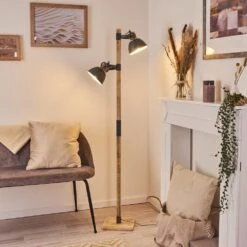 Orny Stehleuchte Grau, Holz Hell, 2-flammig -LEDVANCE Verkäufe orny stehleuchte h3421673 8