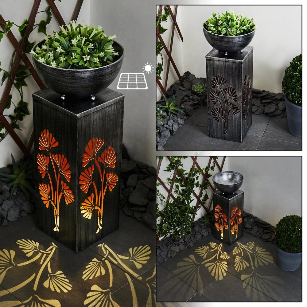 Parikia Solarleuchte LED Kupferfarben, Schwarz, Silber, 1-flammig 1 Parikia Solarleuchte LED Kupferfarben, Schwarz, Silber, 1-flammig