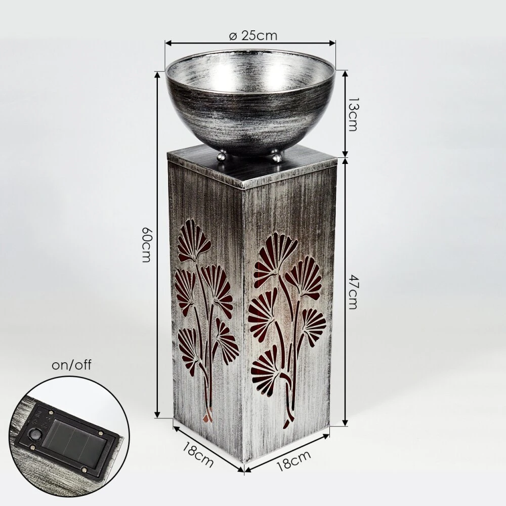 Parikia Solarleuchte LED Kupferfarben, Schwarz, Silber, 1-flammig 4 Parikia Solarleuchte LED Kupferfarben, Schwarz, Silber, 1-flammig – Bild 4