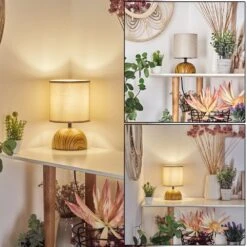 Passila Tischleuchte Holzoptik, 1-flammig