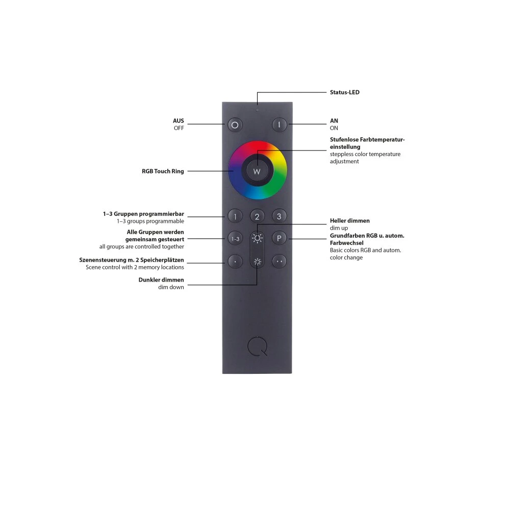 Paul Neuhaus Q-WEDGE Wandleuchte LED Aluminium, 1-flammig, Fernbedienung, Farbwechsler 9 Paul Neuhaus Q-WEDGE Wandleuchte LED Aluminium, 1-flammig, Fernbedienung, Farbwechsler – Bild 9