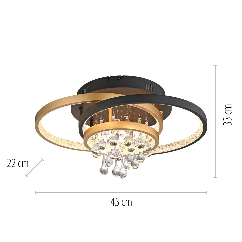 Paul Neuhaus Rotazo Deckenleuchte LED Gold, Schwarz, 1-flammig 9 Paul Neuhaus Rotazo Deckenleuchte LED Gold, Schwarz, 1-flammig – Bild 9