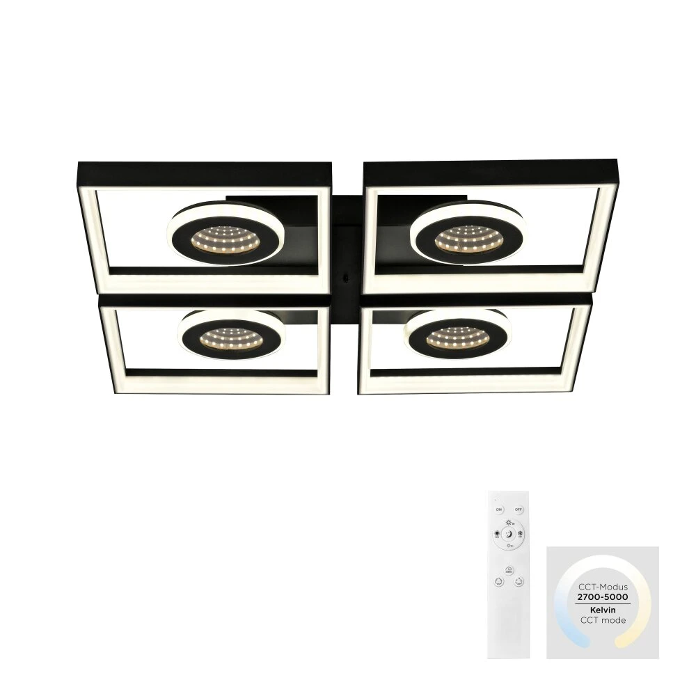 Paul Neuhaus Traforo Deckenleuchte LED Schwarz, 1-flammig, Fernbedienung 2 Paul Neuhaus Traforo Deckenleuchte LED Schwarz, 1-flammig, Fernbedienung – Bild 2