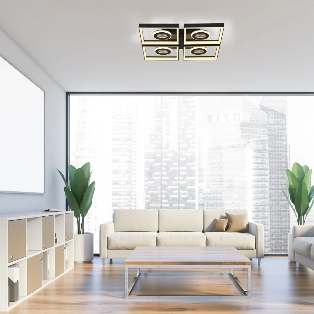 Paul Neuhaus Traforo Deckenleuchte LED Schwarz, 1-flammig, Fernbedienung 3 Paul Neuhaus Traforo Deckenleuchte LED Schwarz, 1-flammig, Fernbedienung – Bild 3