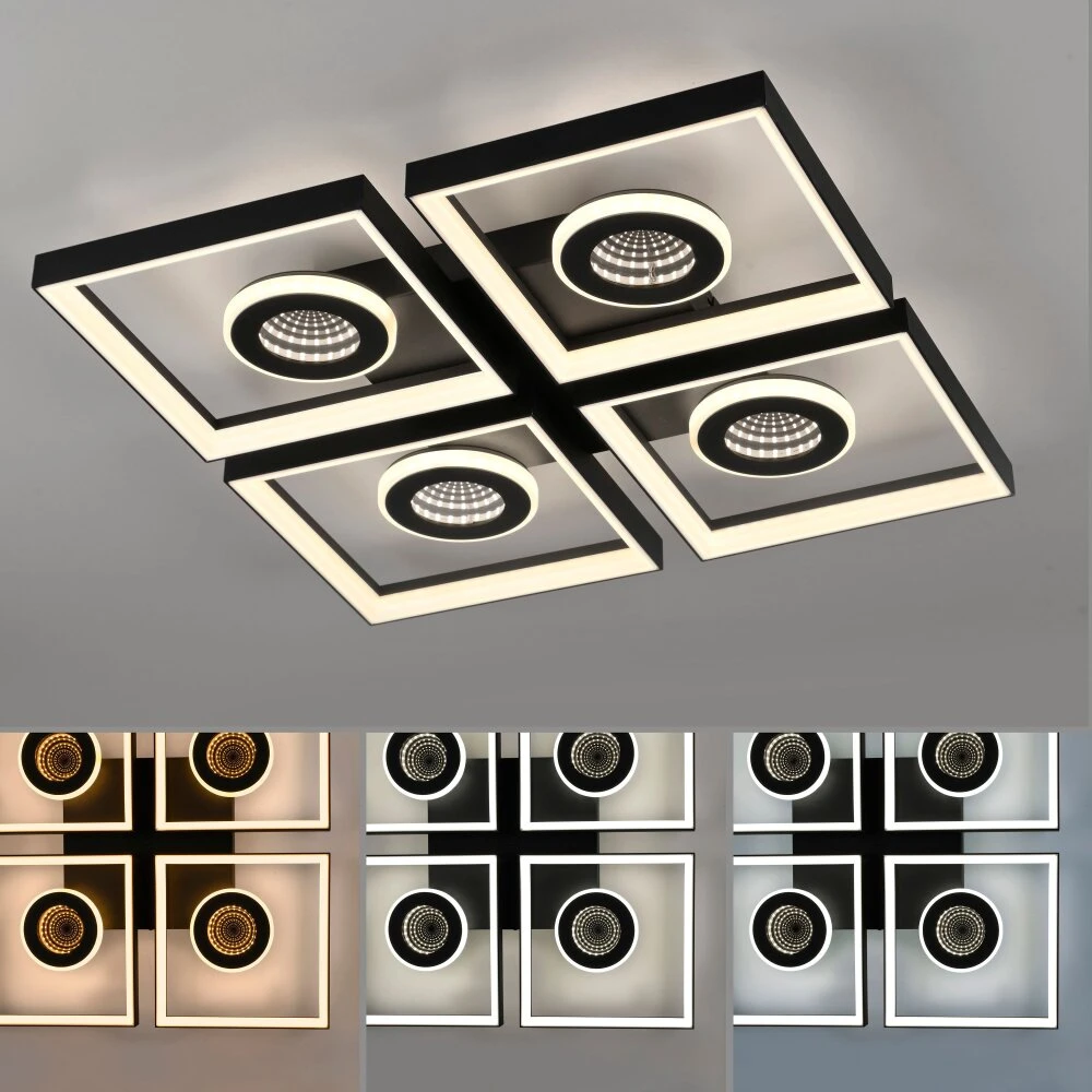 Paul Neuhaus Traforo Deckenleuchte LED Schwarz, 1-flammig, Fernbedienung 6 Paul Neuhaus Traforo Deckenleuchte LED Schwarz, 1-flammig, Fernbedienung – Bild 6