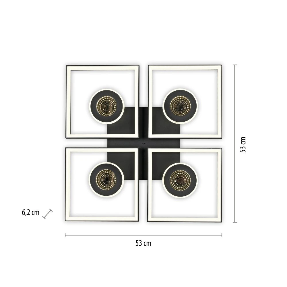 Paul Neuhaus Traforo Deckenleuchte LED Schwarz, 1-flammig, Fernbedienung 9 Paul Neuhaus Traforo Deckenleuchte LED Schwarz, 1-flammig, Fernbedienung – Bild 9