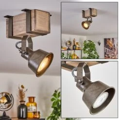 Pehefito Deckenleuchte Grau, Grün, Naturfarben, 1-flammig