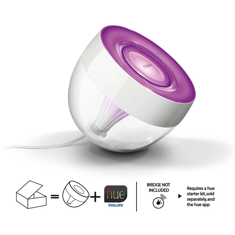 Philips Hue Ambiance White & Color Iris Tischleuchte LED Transparent, Klar, Weiß, 1-flammig, Farbwechsler 1 Philips Hue Ambiance White & Color Iris Tischleuchte LED Transparent, Klar, Weiß, 1-flammig, Farbwechsler