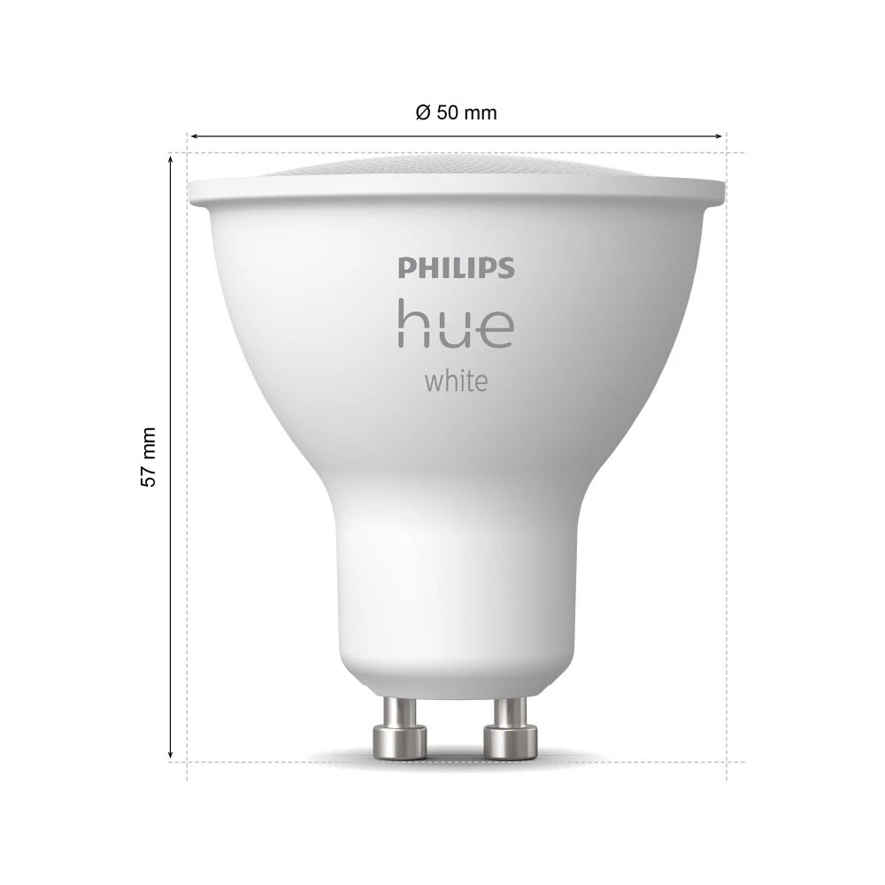 Philips Hue White 2er Set LED GU10 4,2 Watt 2700 Kelvin 400 Lumen 2 Philips Hue White 2er Set LED GU10 4,2 Watt 2700 Kelvin 400 Lumen – Bild 2