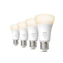 Philips Hue White 4er Set LED E27 9 Watt 2700 Kelvin 800 Lumen