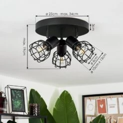 Piment Deckenleuchte Schwarz, 3-flammig -LEDVANCE Verkäufe piment deckenleuchte h3642443 3