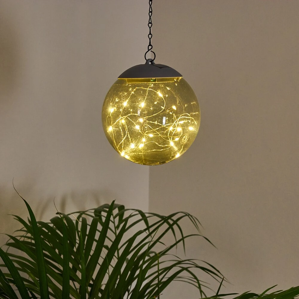 Pollenca Solar-Hängeleuchte LED Rauchfarben, Schwarz, 20-flammig 3 Pollenca Solar-Hängeleuchte LED Rauchfarben, Schwarz, 20-flammig – Bild 3