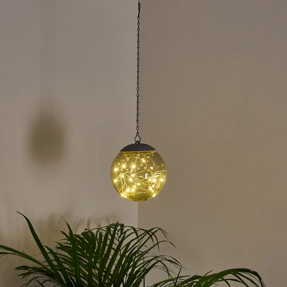 Pollenca Solar-Hängeleuchte LED Rauchfarben, Schwarz, 20-flammig 5 Pollenca Solar-Hängeleuchte LED Rauchfarben, Schwarz, 20-flammig – Bild 5