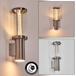 Popoyan Außenwandleuchte LED Nickel-Matt, 2-flammig