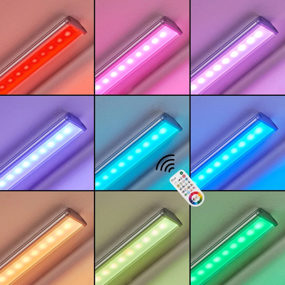 Raivo Unterbauleuchte LED Schwarz, Silber, 1-flammig, Fernbedienung, Farbwechsler 2 Raivo Unterbauleuchte LED Schwarz, Silber, 1-flammig, Fernbedienung, Farbwechsler – Bild 2