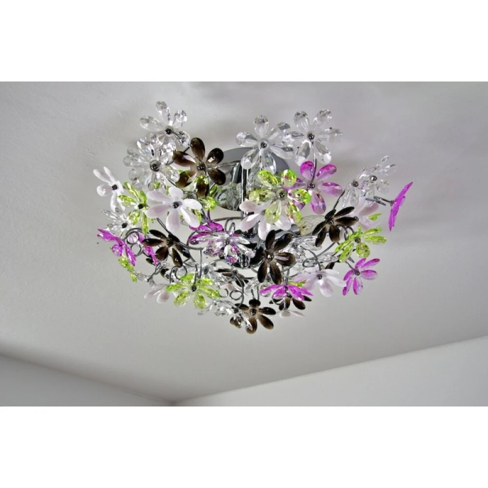 Reality FLOWER Deckenleuchte Bunt, Chrom, 4-flammig 2 Reality FLOWER Deckenleuchte Bunt, Chrom, 4-flammig – Bild 2