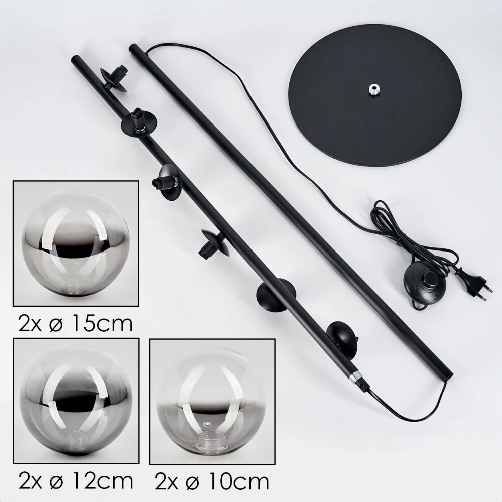 Remaisnil Stehleuchte Glas 10 Cm, 12 Cm, 15 Cm Klar, Rauchfarben, 6-flammig 5 Remaisnil Stehleuchte Glas 10 Cm, 12 Cm, 15 Cm Klar, Rauchfarben, 6-flammig – Bild 5