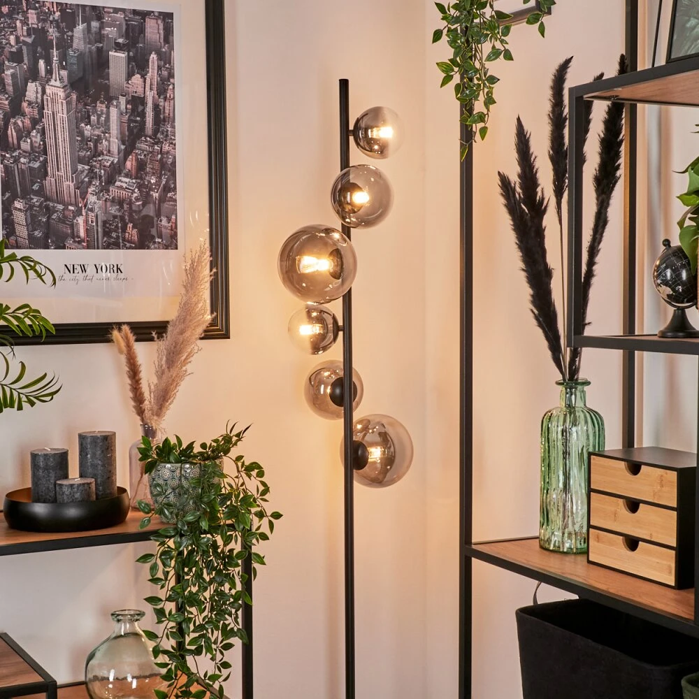 Remaisnil Stehleuchte Glas 10 Cm, 12 Cm, 15 Cm Klar, Rauchfarben, 6-flammig 7 Remaisnil Stehleuchte Glas 10 Cm, 12 Cm, 15 Cm Klar, Rauchfarben, 6-flammig – Bild 7