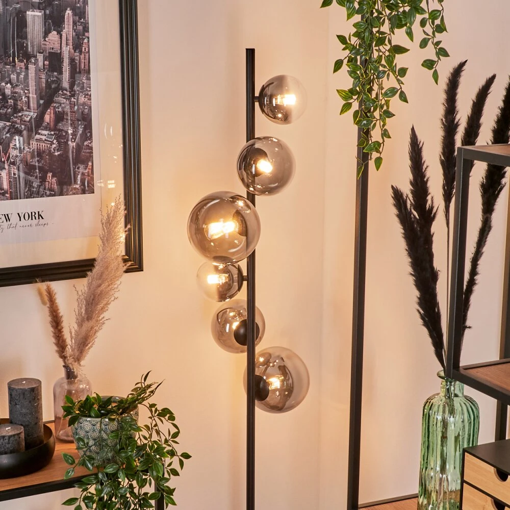 Remaisnil Stehleuchte Glas 10 Cm, 12 Cm, 15 Cm Klar, Rauchfarben, 6-flammig 9 Remaisnil Stehleuchte Glas 10 Cm, 12 Cm, 15 Cm Klar, Rauchfarben, 6-flammig – Bild 9