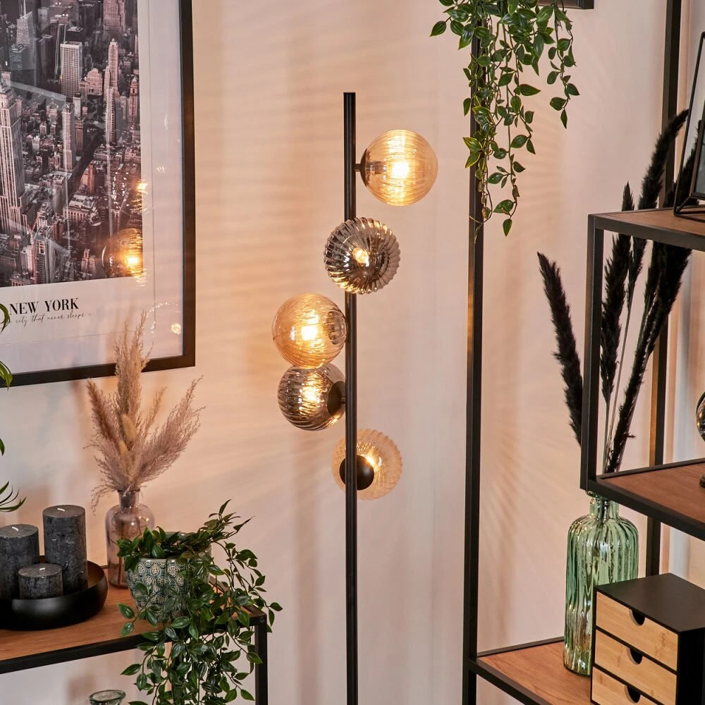 Remaisnil Stehleuchte Glas 10 Cm, 12 Cm Bernsteinfarben, Rauchfarben, 5-flammig 11 Remaisnil Stehleuchte Glas 10 Cm, 12 Cm Bernsteinfarben, Rauchfarben, 5-flammig – Bild 11