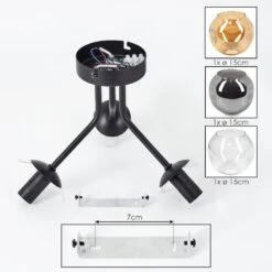 Ripoll Deckenleuchte Glas 15 Cm Bernsteinfarben, Klar, Rauchfarben, 3-flammig -LEDVANCE Verkäufe ripoll deckenleuchte glas 15 cm h3884331 4