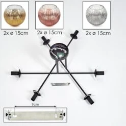 Ripoll Deckenleuchte Glas 15 Cm Gold, Klar, Kupferfarben, Rauchfarben, 6-flammig -LEDVANCE Verkäufe ripoll deckenleuchte glas 15 cm h3961841 4