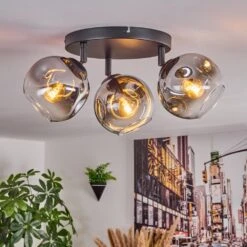 Ripoll Deckenleuchte Glas 15 Cm Chrom, Klar, Rauchfarben, 3-flammig -LEDVANCE Verkäufe ripoll deckenleuchte glas 15 cm h9036708 10