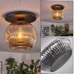 Ripoll Deckenleuchte Glas 20 Cm Rauchfarben, 1-flammig