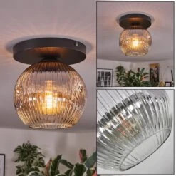 Ripoll Deckenleuchte Glas 20 Cm Klar, Rauchfarben, 1-flammig