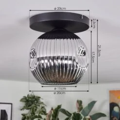 Ripoll Deckenleuchte Glas 20 Cm Chrom, Rauchfarben, 1-flammig -LEDVANCE Verkäufe ripoll deckenleuchte glas 20 cm h3848432 3