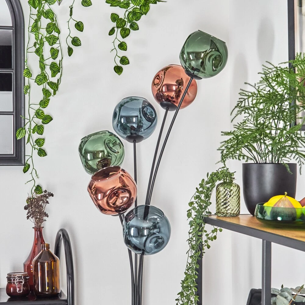 Ripoll Stehleuchte Glas 15 Cm Blau, Grün, Kupferfarben, 6-flammig 2 Ripoll Stehleuchte Glas 15 Cm Blau, Grün, Kupferfarben, 6-flammig – Bild 2