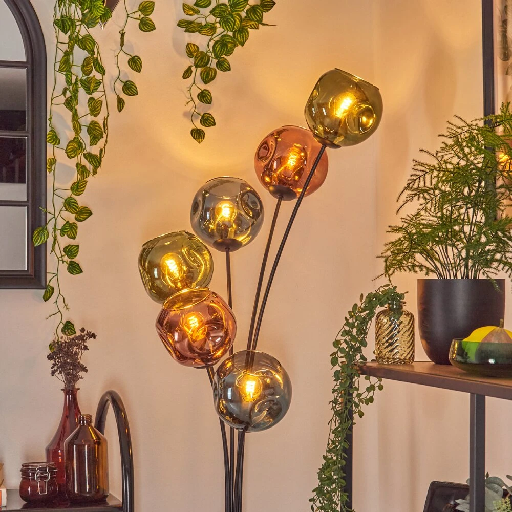 Ripoll Stehleuchte Glas 15 Cm Blau, Grün, Kupferfarben, 6-flammig 11 Ripoll Stehleuchte Glas 15 Cm Blau, Grün, Kupferfarben, 6-flammig – Bild 11