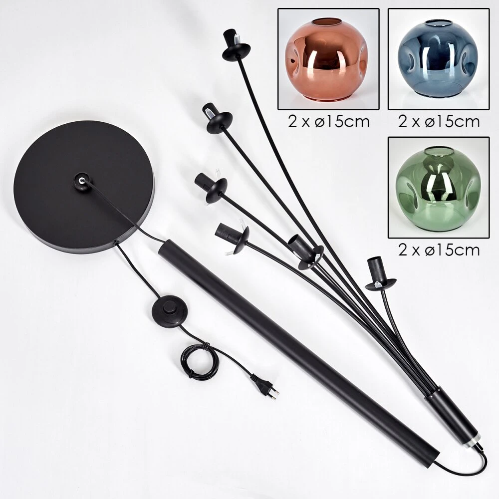 Ripoll Stehleuchte Glas 15 Cm Blau, Grün, Kupferfarben, 6-flammig 5 Ripoll Stehleuchte Glas 15 Cm Blau, Grün, Kupferfarben, 6-flammig – Bild 5