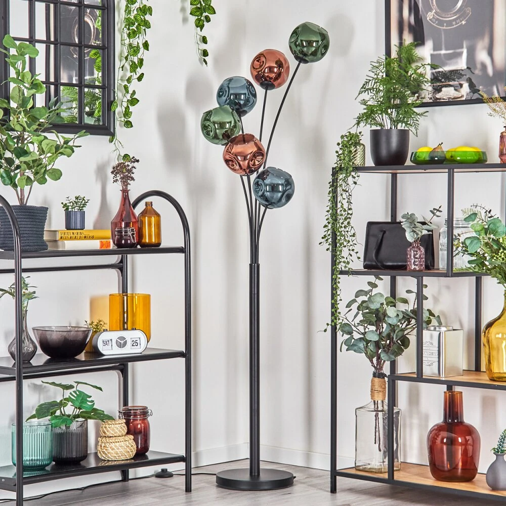 Ripoll Stehleuchte Glas 15 Cm Blau, Grün, Kupferfarben, 6-flammig 10 Ripoll Stehleuchte Glas 15 Cm Blau, Grün, Kupferfarben, 6-flammig – Bild 10