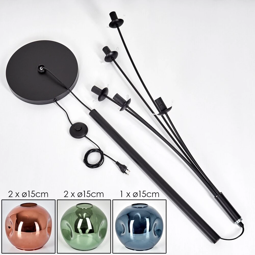 Ripoll Stehleuchte Glas 15 Cm Blau, Grün, Kupferfarben, 5-flammig 5 Ripoll Stehleuchte Glas 15 Cm Blau, Grün, Kupferfarben, 5-flammig – Bild 5