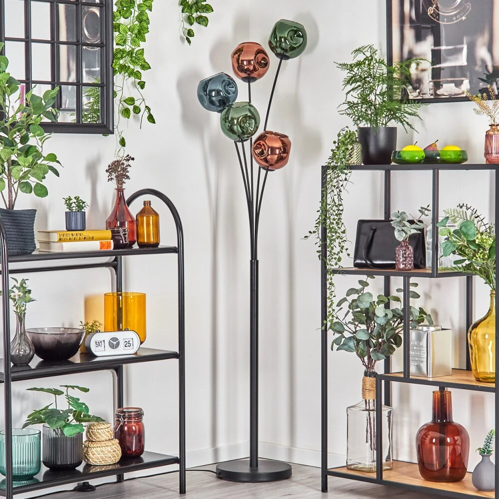 Ripoll Stehleuchte Glas 15 Cm Blau, Grün, Kupferfarben, 5-flammig 10 Ripoll Stehleuchte Glas 15 Cm Blau, Grün, Kupferfarben, 5-flammig – Bild 10