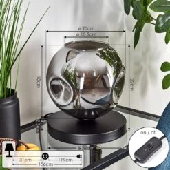 Ripoll Tischleuchte Glas 20cm Rauchfarben, 1-flammig 14 Ripoll Tischleuchte Glas 20cm Rauchfarben, 1-flammig -LEDVANCE Verkäufe ripoll tischleuchte glas 20cm h3781913 3