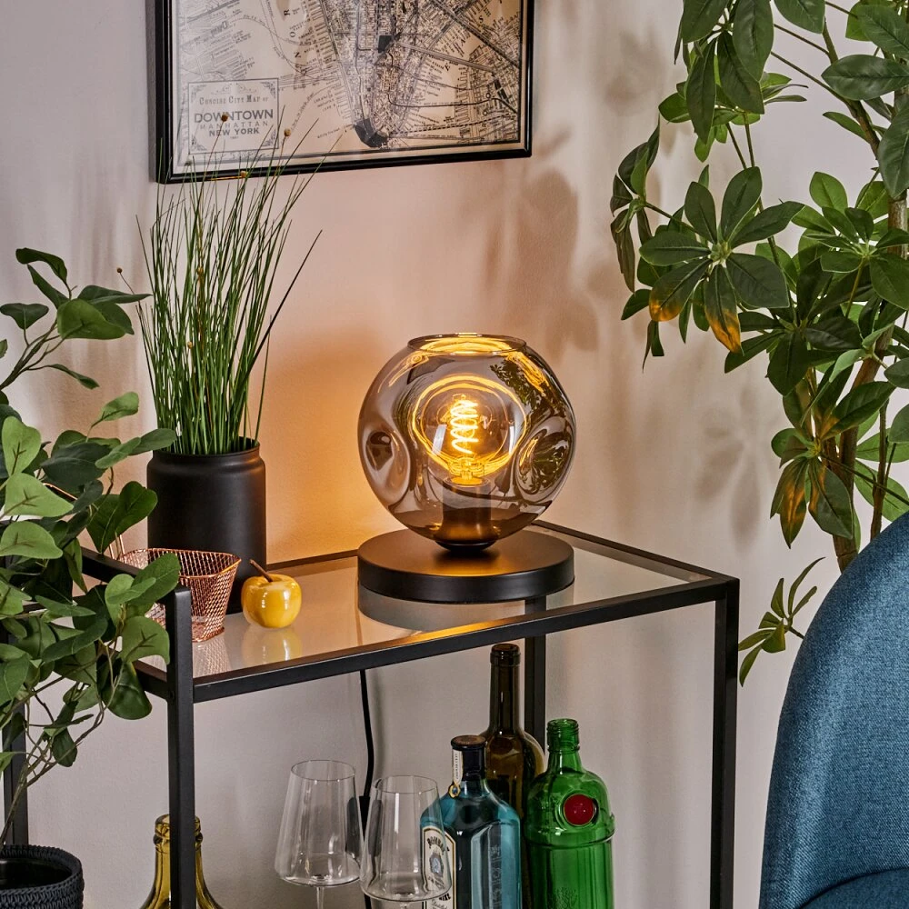 Ripoll Tischleuchte Glas 20cm Rauchfarben, 1-flammig 7 Ripoll Tischleuchte Glas 20cm Rauchfarben, 1-flammig – Bild 7