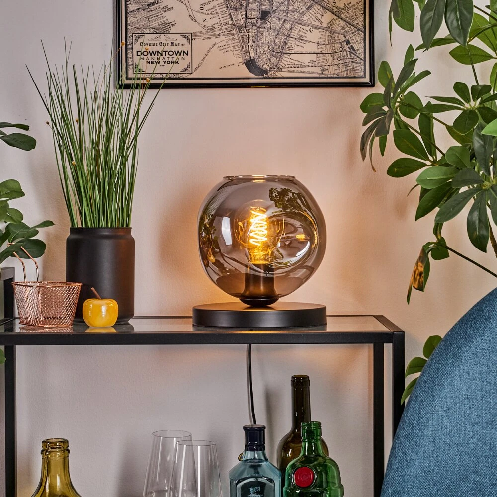 Ripoll Tischleuchte Glas 20cm Rauchfarben, 1-flammig 9 Ripoll Tischleuchte Glas 20cm Rauchfarben, 1-flammig – Bild 9