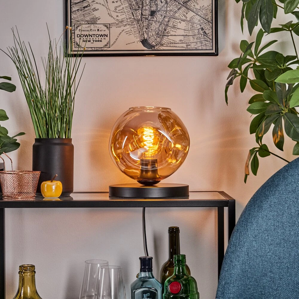 Ripoll Tischleuchte Glas 20cm Schwarz, 1-flammig 11 Ripoll Tischleuchte Glas 20cm Schwarz, 1-flammig – Bild 11