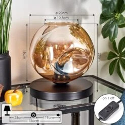 Ripoll Tischleuchte Glas 20cm Schwarz, 1-flammig 14 Ripoll Tischleuchte Glas 20cm Schwarz, 1-flammig -LEDVANCE Verkäufe ripoll tischleuchte glas 20cm h3781937 3