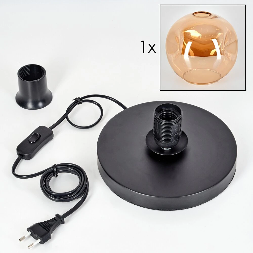 Ripoll Tischleuchte Glas 20cm Schwarz, 1-flammig 5 Ripoll Tischleuchte Glas 20cm Schwarz, 1-flammig – Bild 5