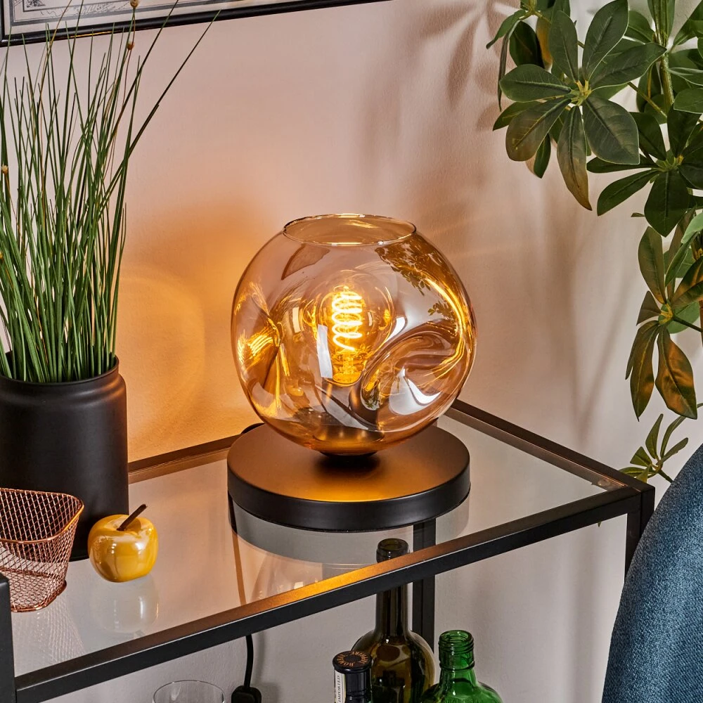 Ripoll Tischleuchte Glas 20cm Schwarz, 1-flammig 9 Ripoll Tischleuchte Glas 20cm Schwarz, 1-flammig – Bild 9