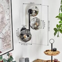 Ripoll Wandleuchte Glas 15 Cm Chrom, Klar, Rauchfarben, 3-flammig -LEDVANCE Verkäufe ripoll wandleuchte glas 15 cm h3938270 3