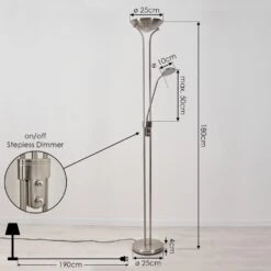 Rom Deckenfluter LED Nickel-Matt, 2-flammig -LEDVANCE Verkäufe rom deckenfluter h3551639 3