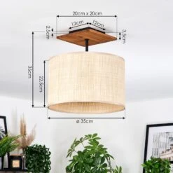 Sabadim Deckenleuchte 35 Cm Naturfarben, Schwarz, 1-flammig -LEDVANCE Verkäufe sabadim deckenleuchte 35 cm h9017332 3