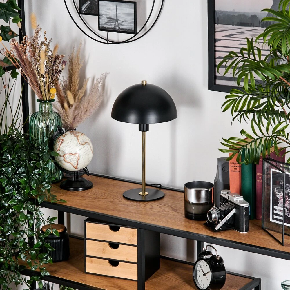 Pilz Look Sandvig Tischleuchte Gold, Schwarz, 1-flammig 2 Pilz Look Sandvig Tischleuchte Gold, Schwarz, 1-flammig – Bild 2